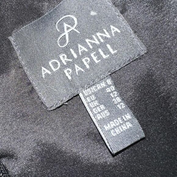 Adrianna Papell Black Pleated Polk Dot Tulle Dress Women’s Size 8 - Picture 5 of 8